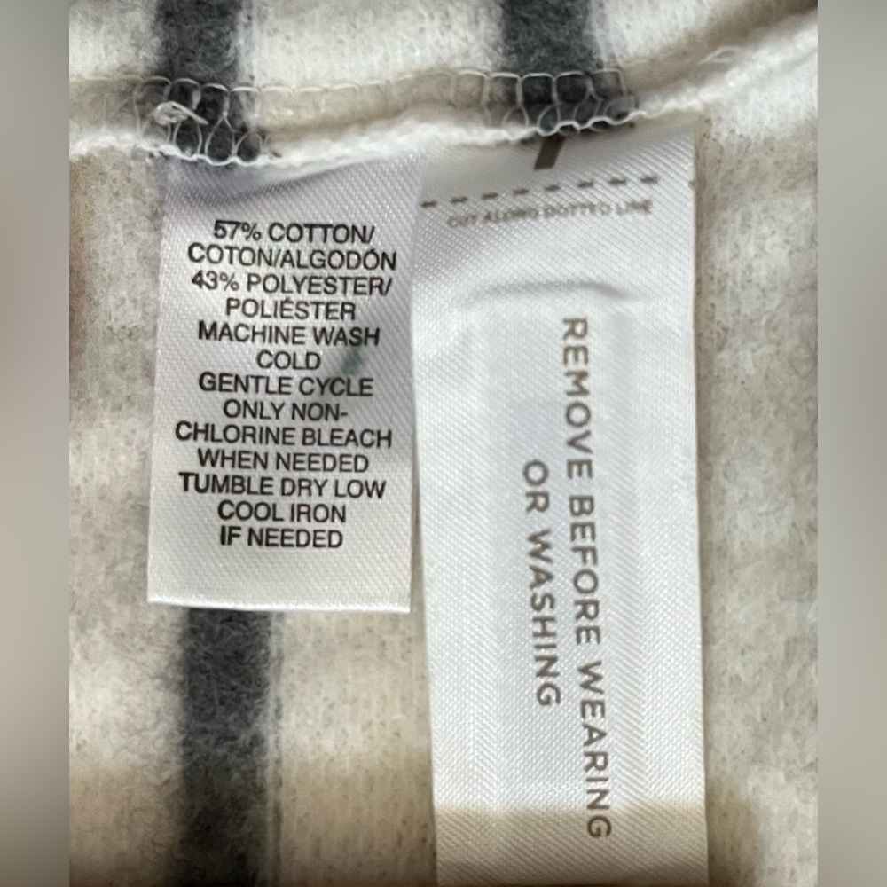 Lou & Grey Striped Wide Turtleneck Fleece Backed Sweater - Black &White - L - Picture 7 of 9